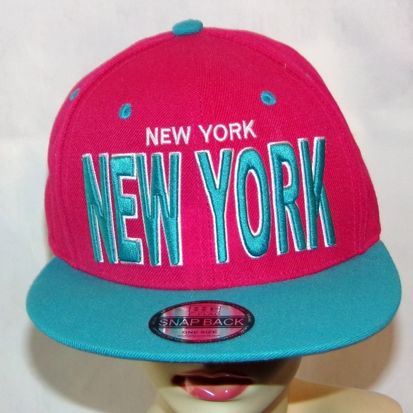 New York Hat 3D Like Heavy Embroidery Pink Hat Embroidered Hat - Picture 2 of 6